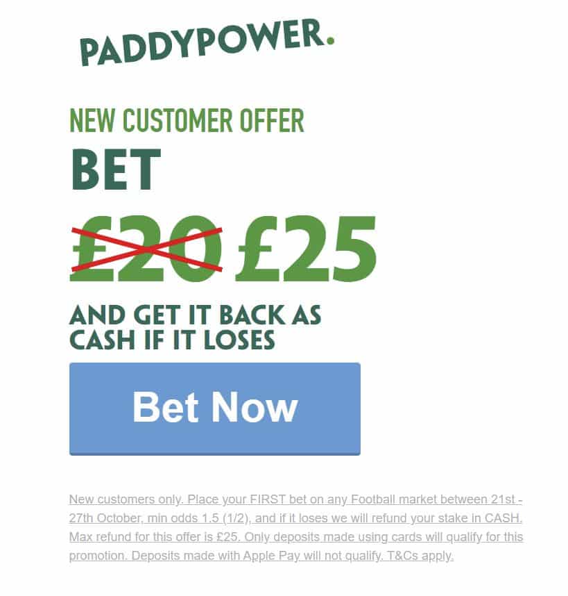 Paddy Power £25 sign-up offer