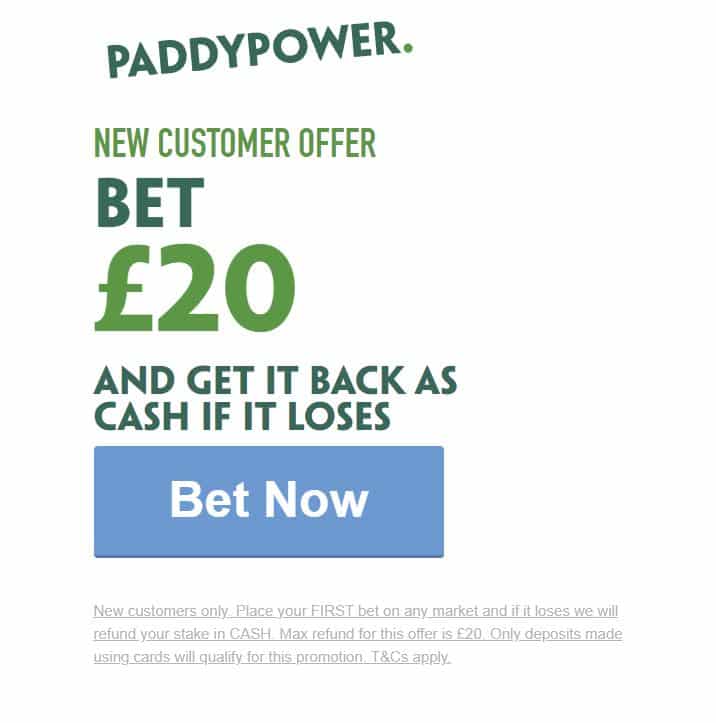 Paddy Power £20 offer