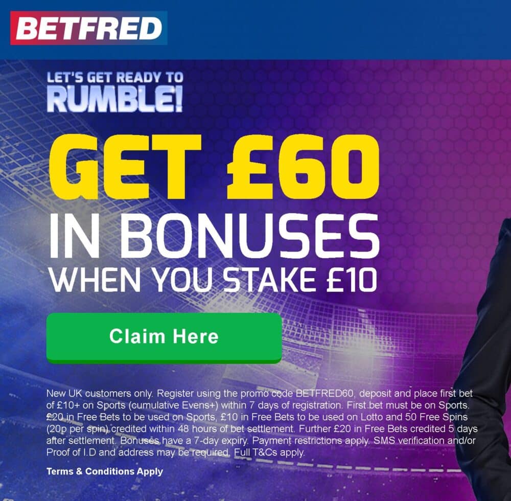 Betfred £60 sign-up offer