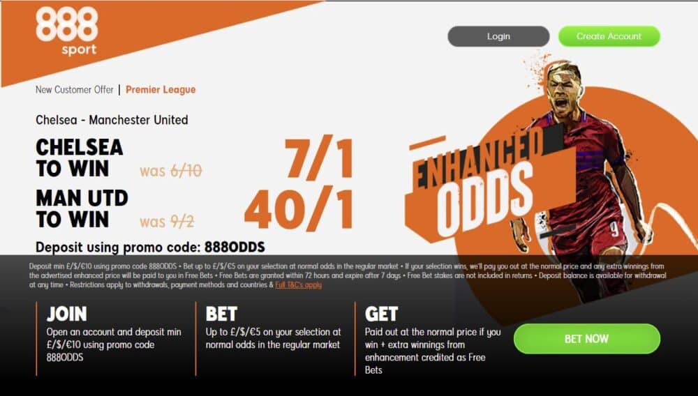 Chelsea vs Man United price boost
