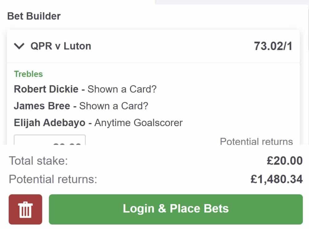 QPR vs Luton bet builder tip