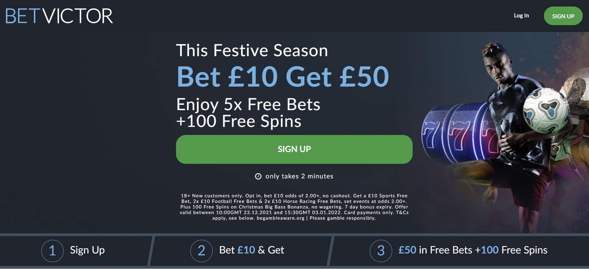 Bet Victor £50 sign-up offer