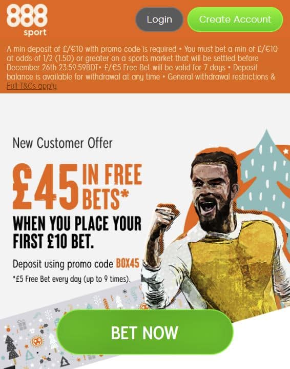 888Sport Boxing Day offer