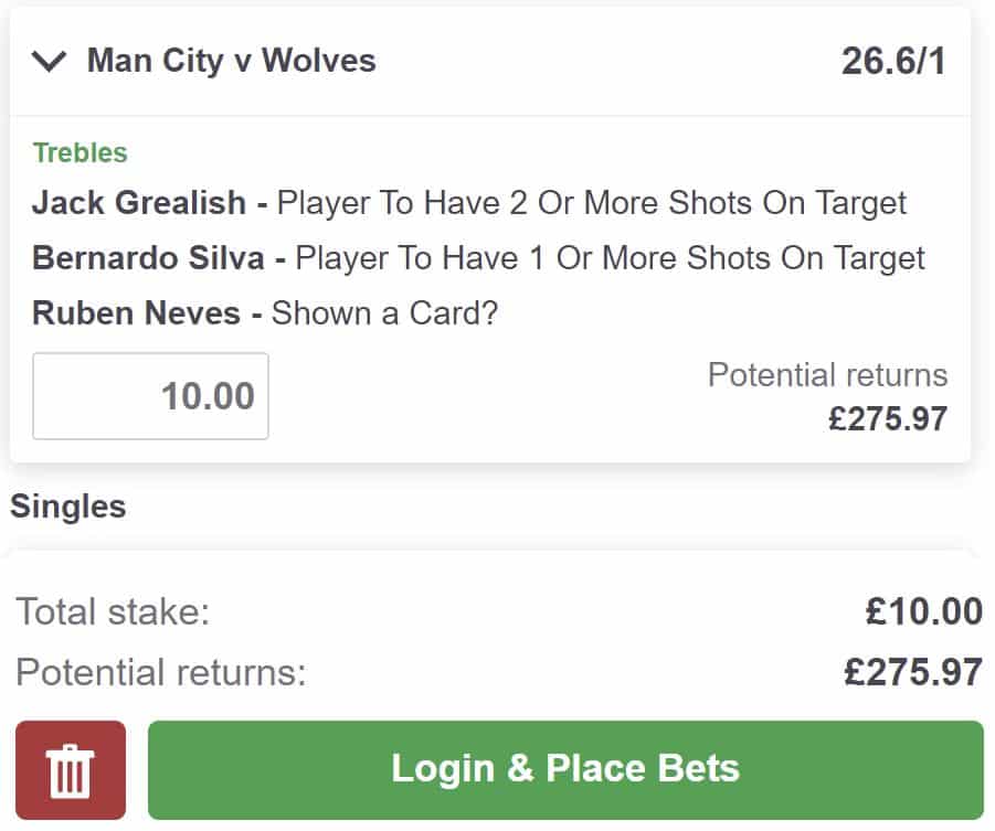 Man City vs Wolves bet builder tip