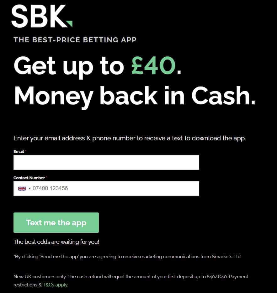 SBK sign-up bonus