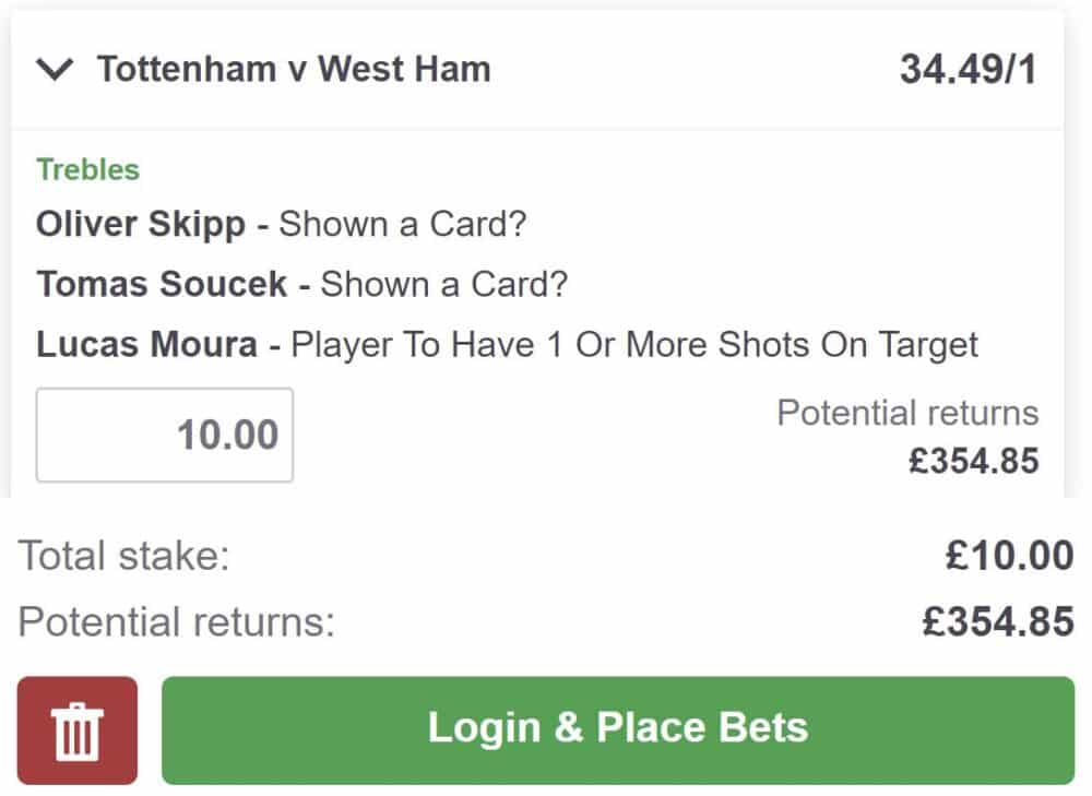 Spurs vs West Ham bet builder tip