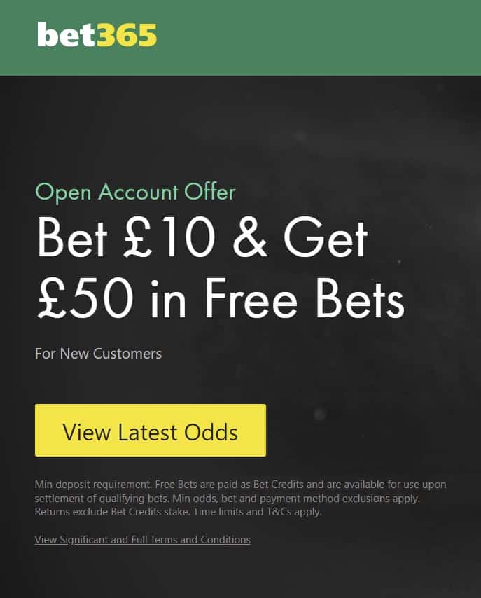 bet365 £50 sign-up bonus