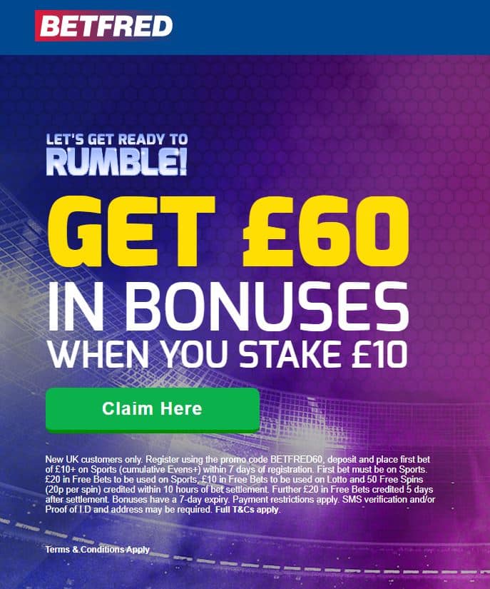 Betfred sign-up offer £60