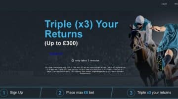 BetVictor triple returns sign-up offer