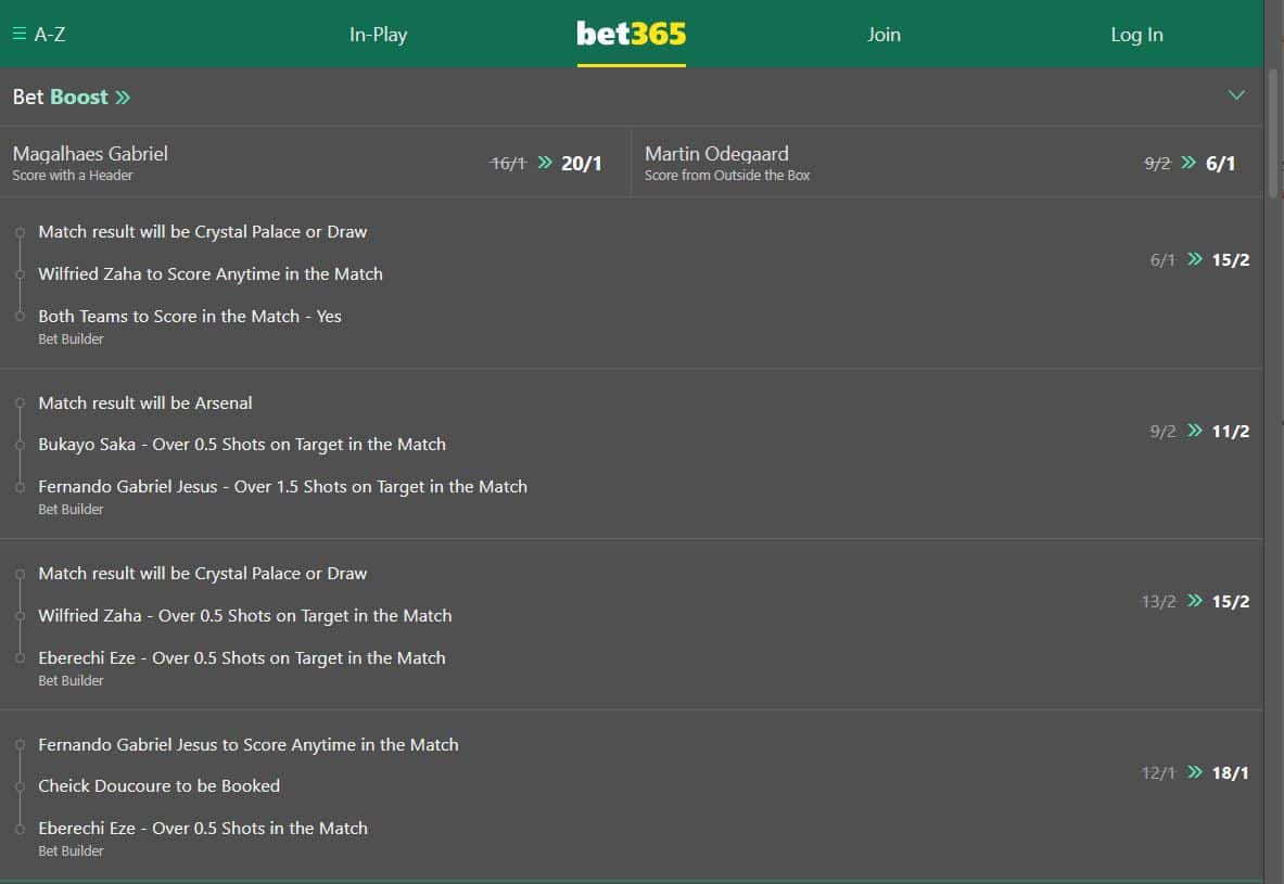 bet365 Super Boost offers