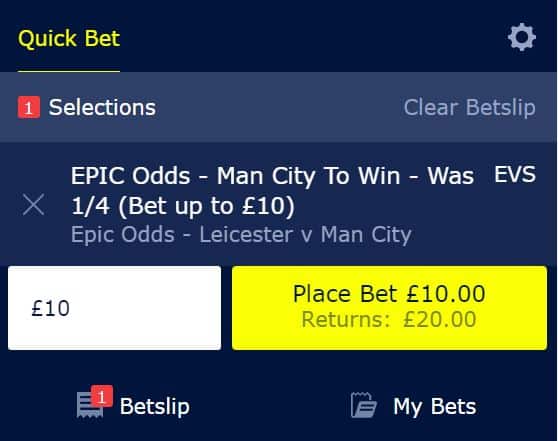 Man City to beat Leicester boost