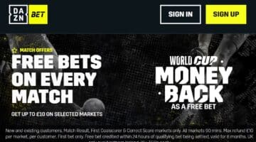 Dazn Bet Refunding Losing Bets on Selected Markets for Every World Cup Match