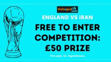England vs Iran Competition: Make your Prediction to win £50 JustEat/Amazon Voucher