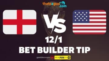 12/1 England vs USA bet builder