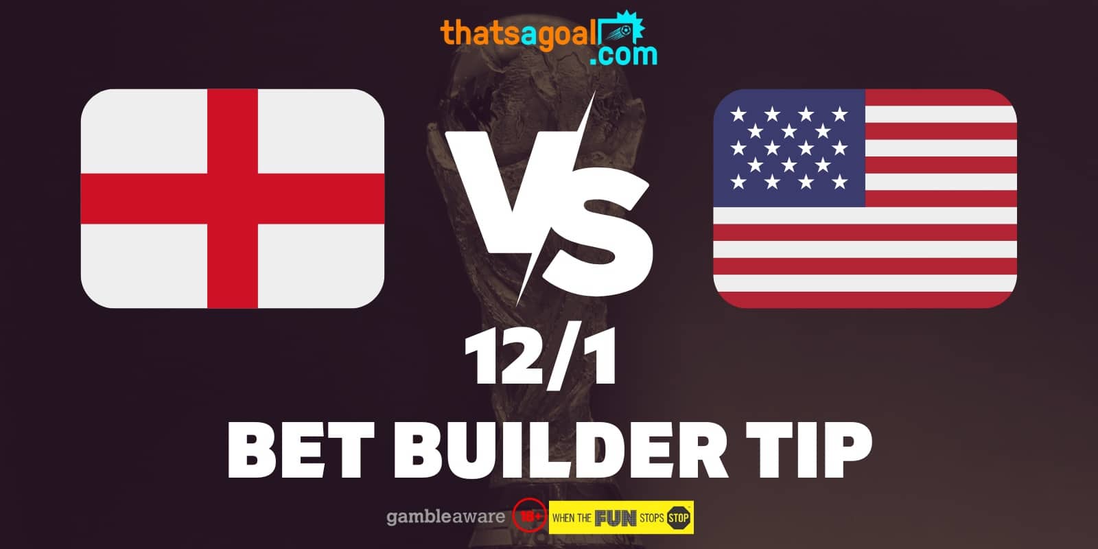 12/1 England vs USA bet builder
