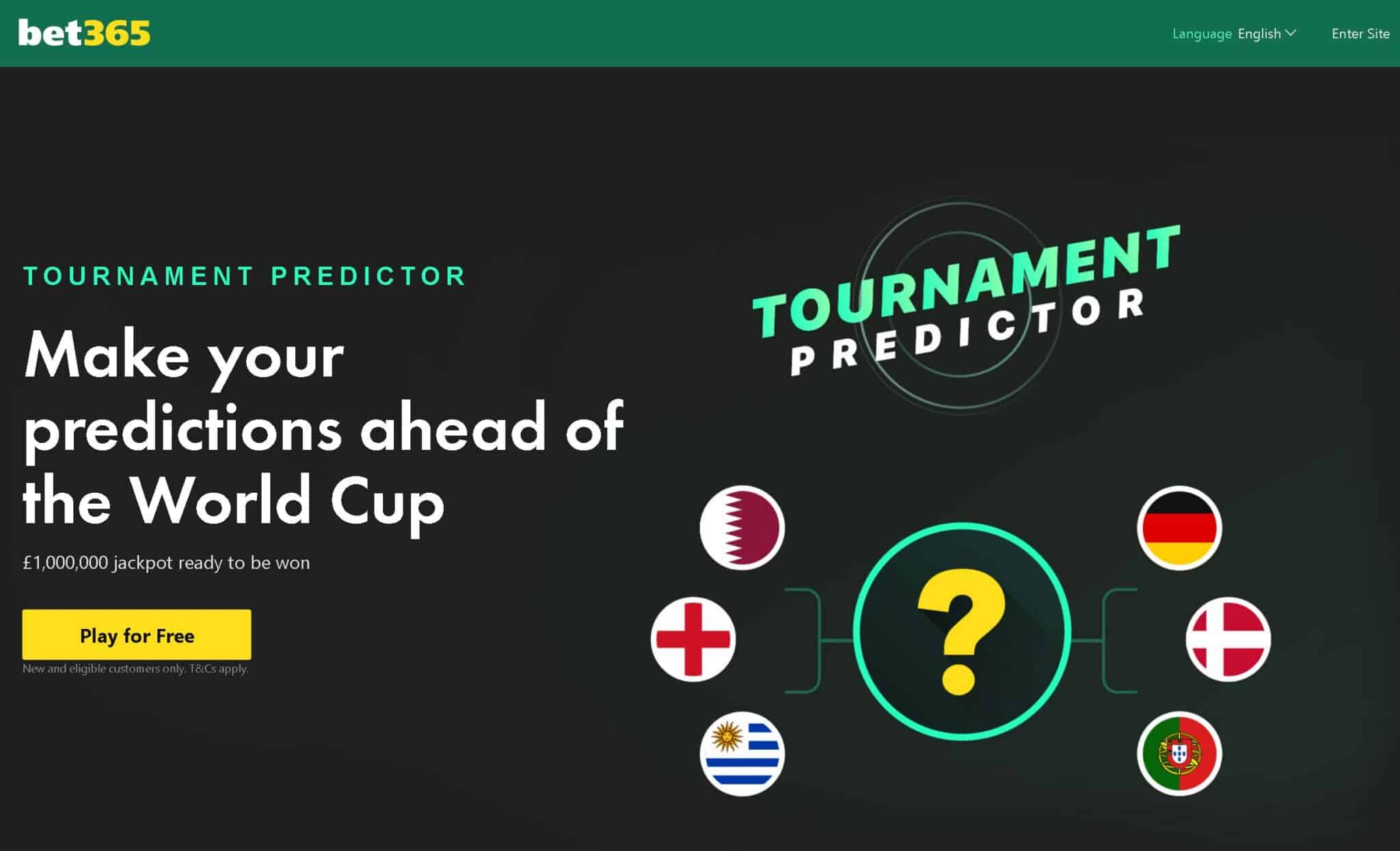 bet365 World Cup tournament predictor