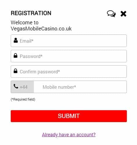 Vegas Mobile Casino sports welcome offer