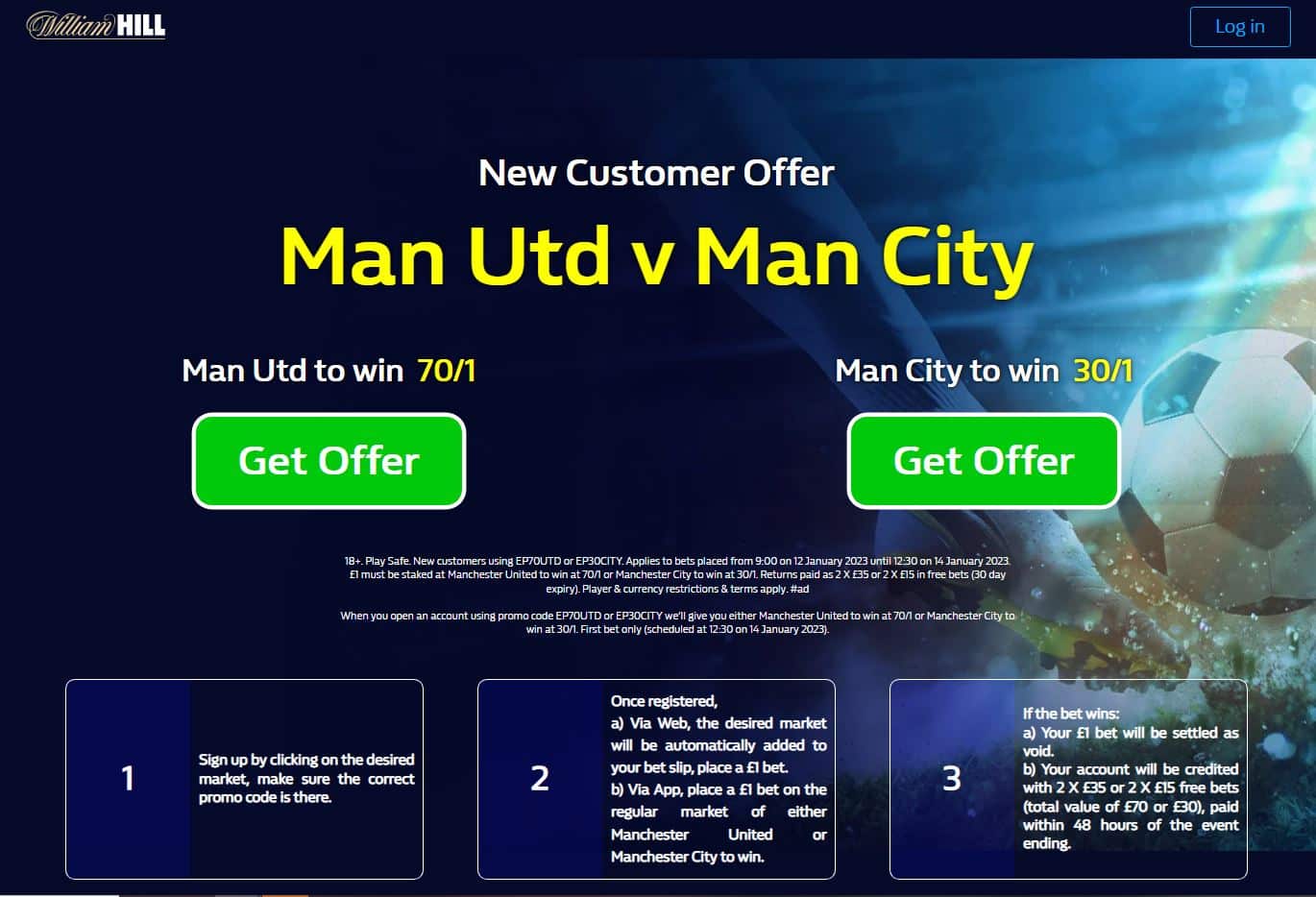 Man United vs Man City price boosts