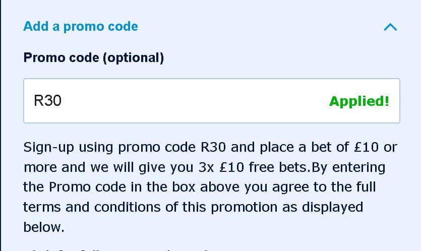 William Hill promo code 2023