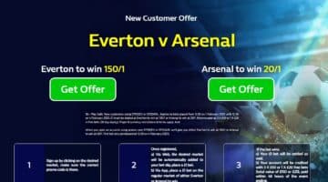 Get 150/1 for Everton to beat Arsenal in Sean Dyche’s First Game (or 20/1 for Arsenal to win)