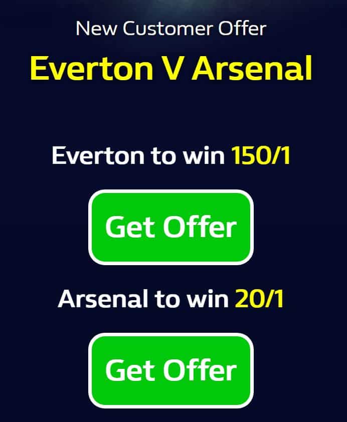 Everton vs Arsenal price boosts