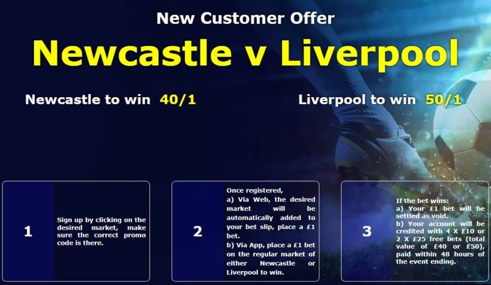 Newcastle vs Liverpool offer