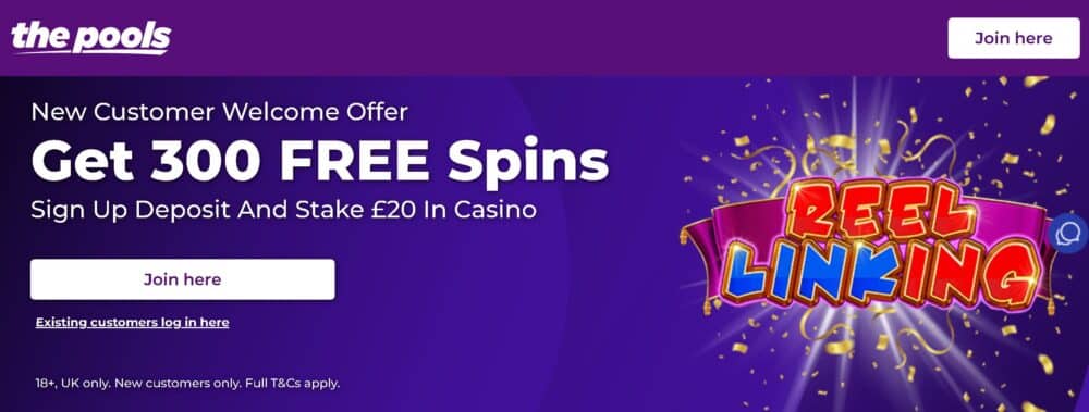 Pools Casino sign-up offer