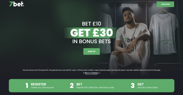 7bet’s Current Sign-Up Offer: Bet £10 Get £30 in Bonus Bets