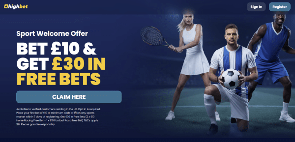 High Bet Sign-Up Offer & Promo Code: Bet £10 Get £30 in Free Bets