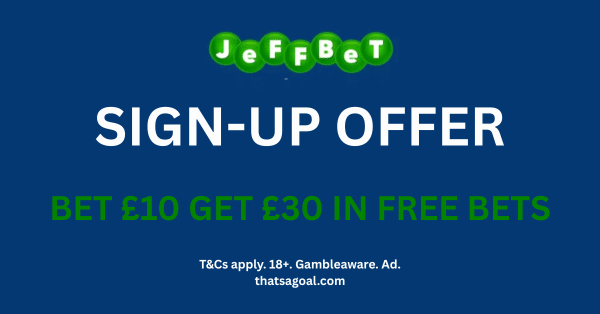 JeffBet Sign-Up Offer & Promo Code: Bet £10 Get £30 Free Bet