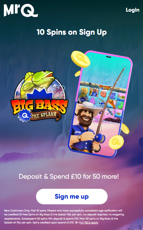 Free spins on registration at Mr Q
