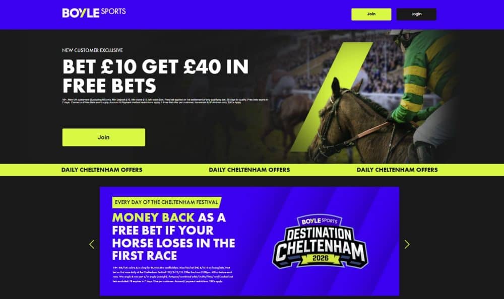 BOYLE Sports Cheltenham offers 2026