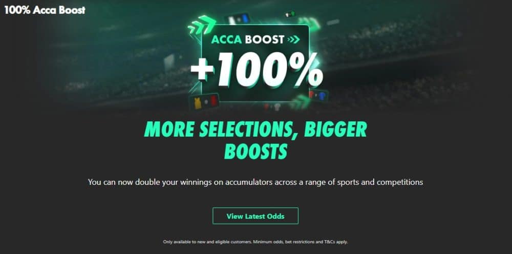 bet365 100% acca boost