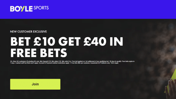 BoyleSports Sign-Up Offer: Bet £10 Get £30 in Free Bets and Win 50% More on Selected Matches