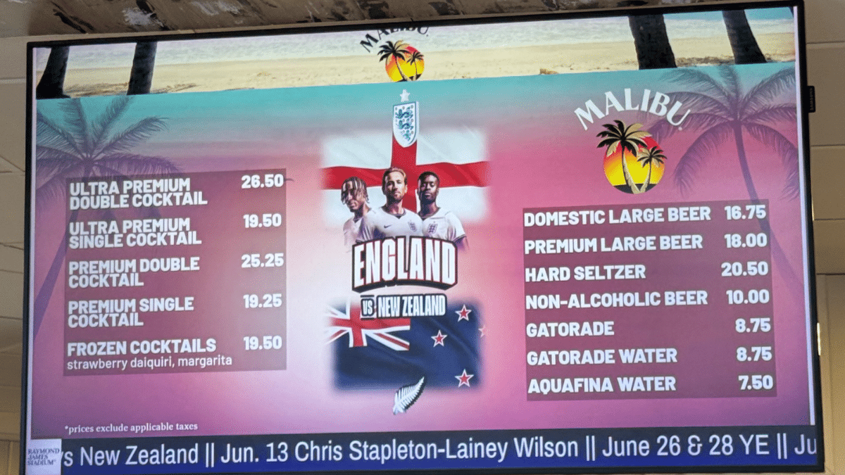 World Cup drinks prices