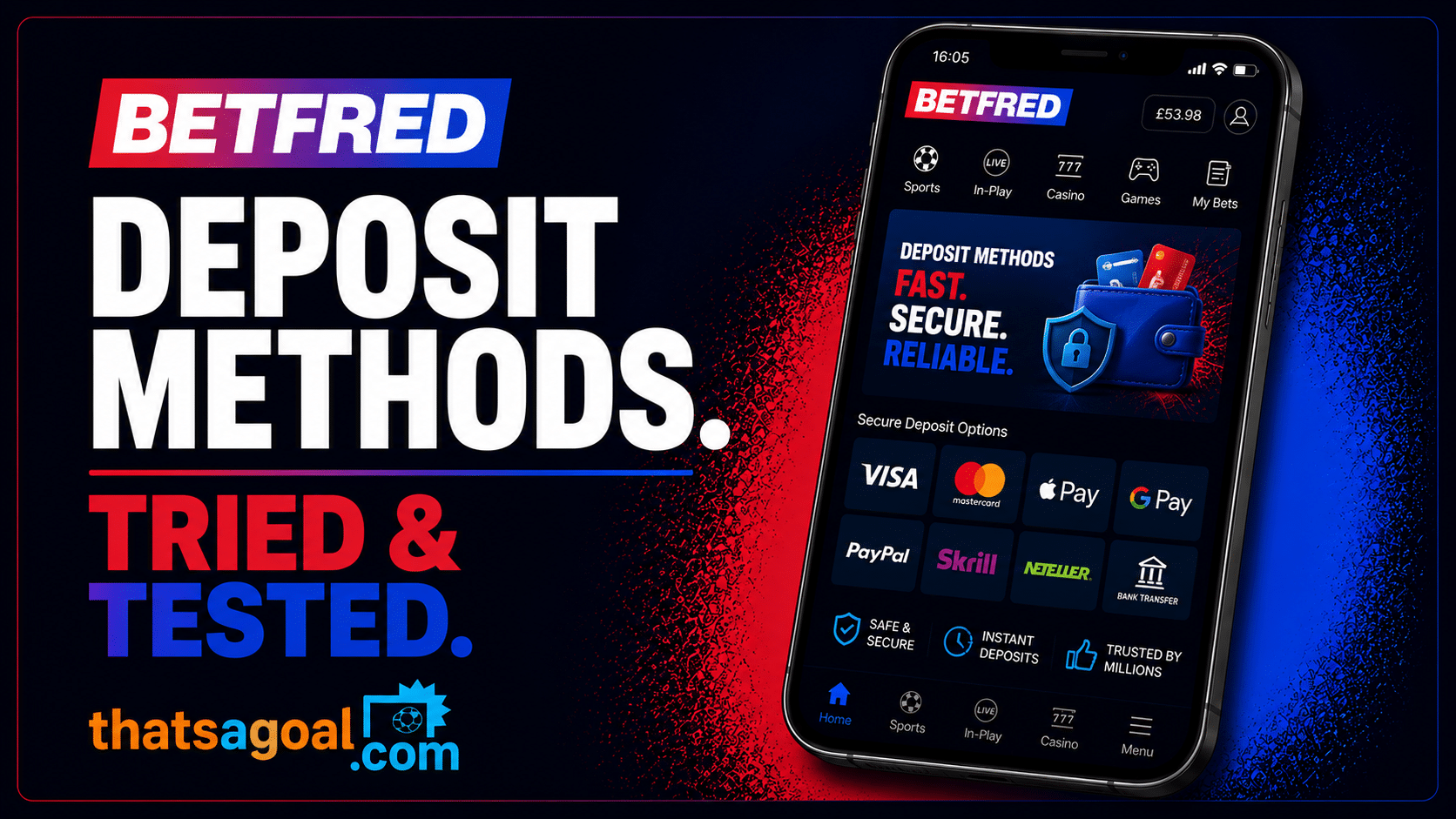 Betfred deposit methods