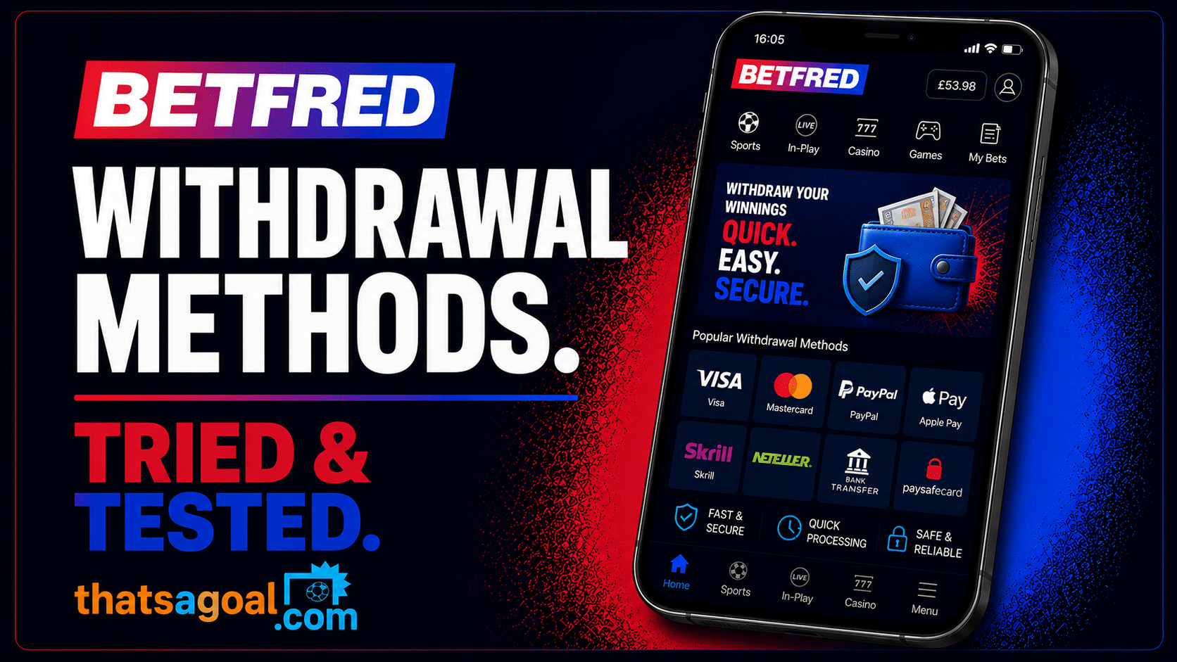 Betfred withdrawal methods
