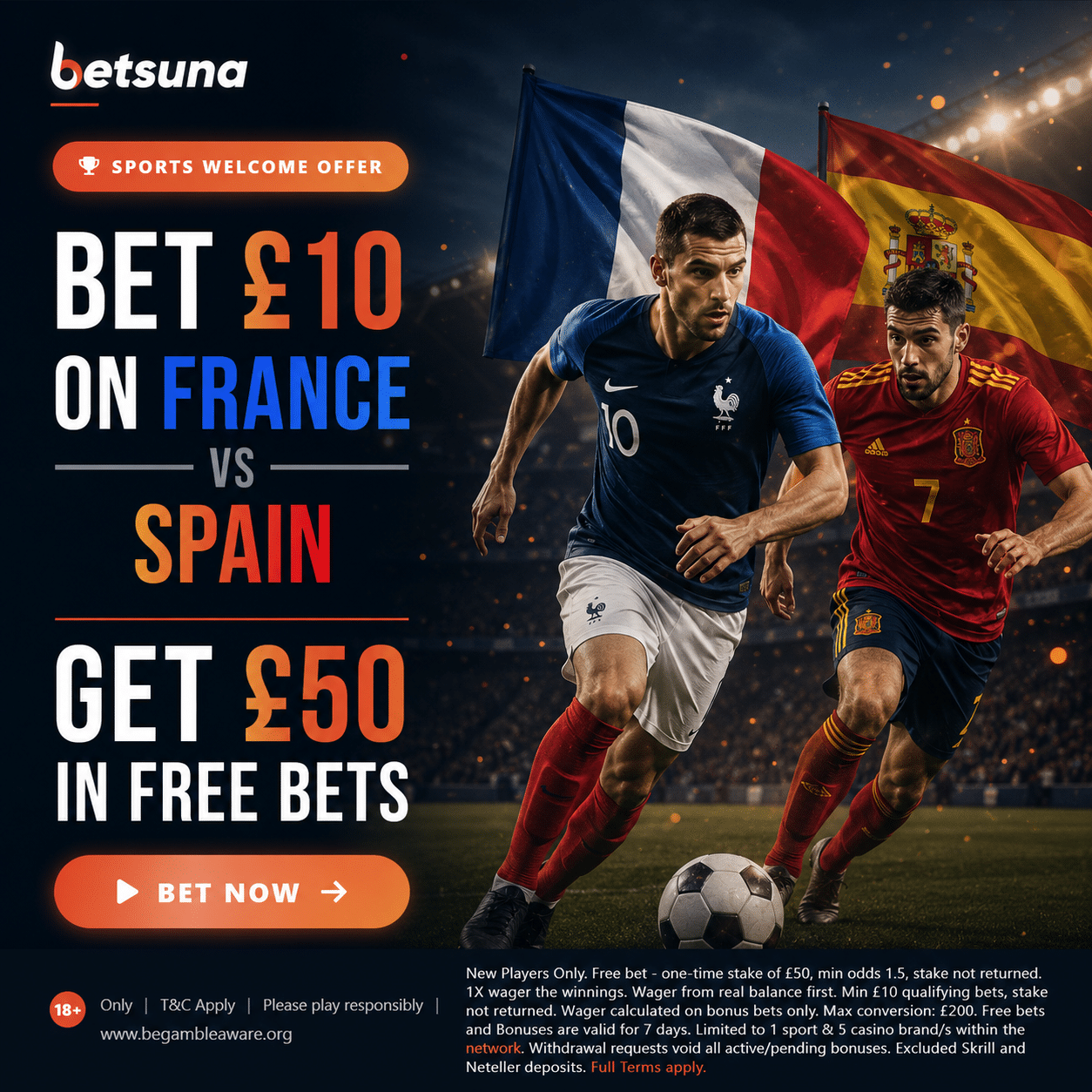 Betsuna France vs Spain Offer