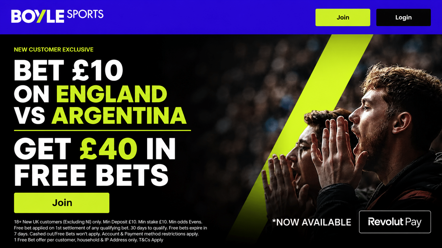 England vs Argentina Boylesports