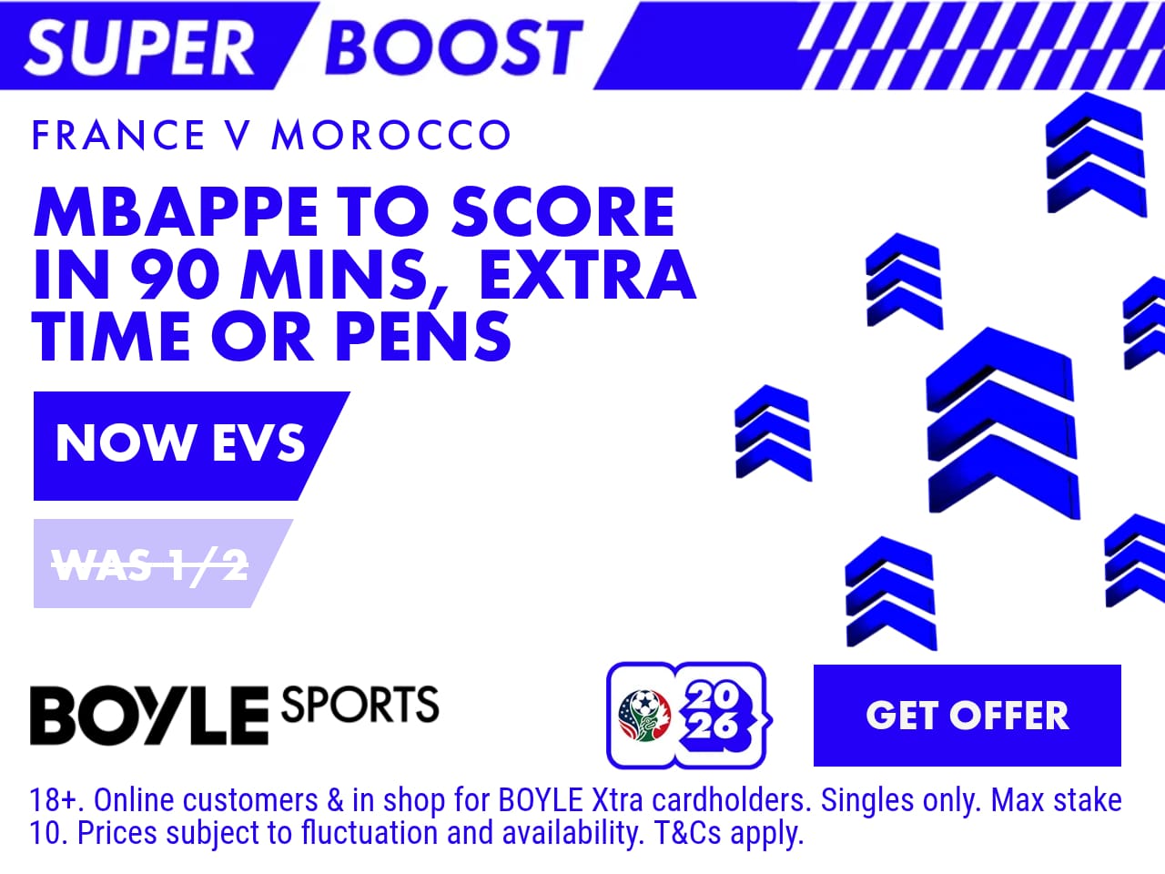 France vs Morocco price boost Boylesports