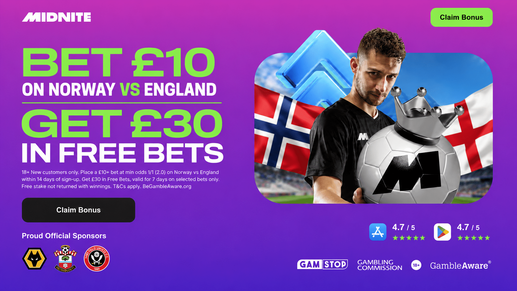 Norway vs England Midnite