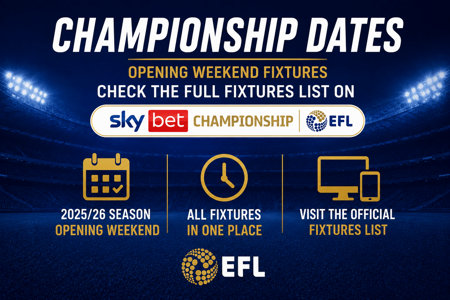 Championship opening weekend matches