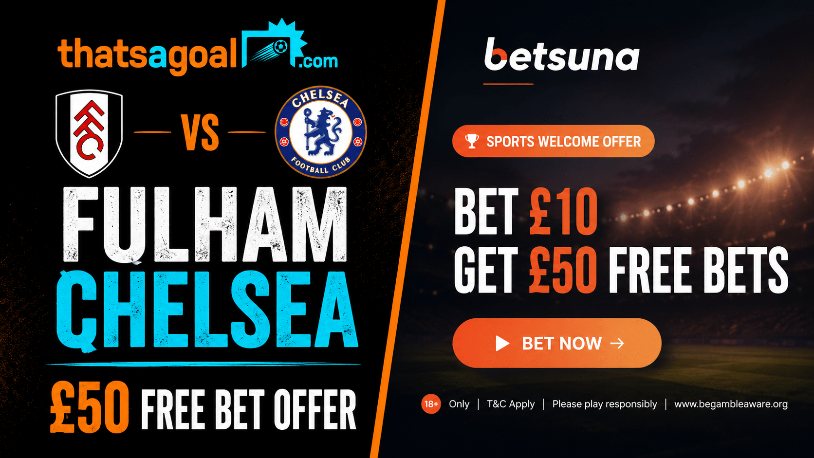 Fulham vs Chelsea £50 free bet