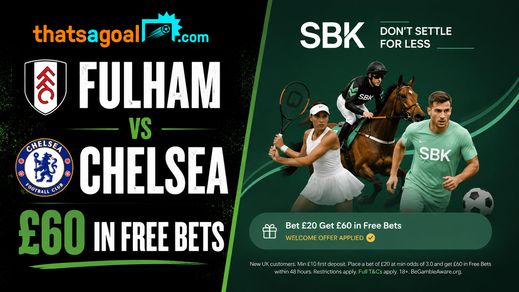Fulham vs Chelsea SBK free bets