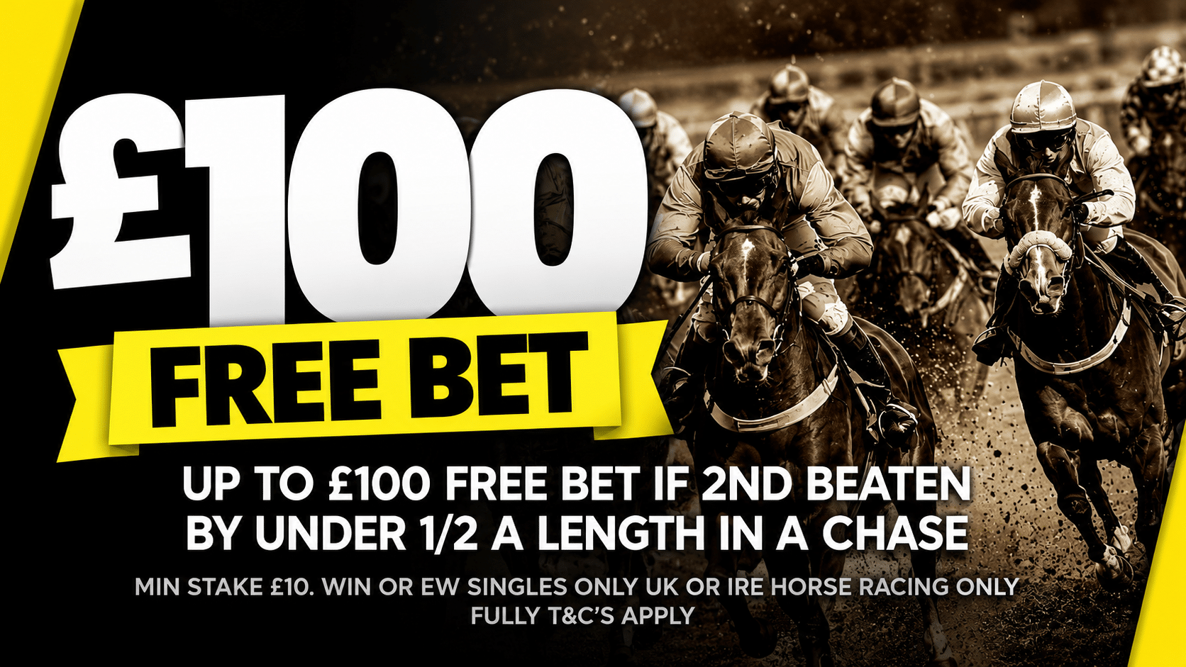 £100 Free Bet Horse Racing Ad
