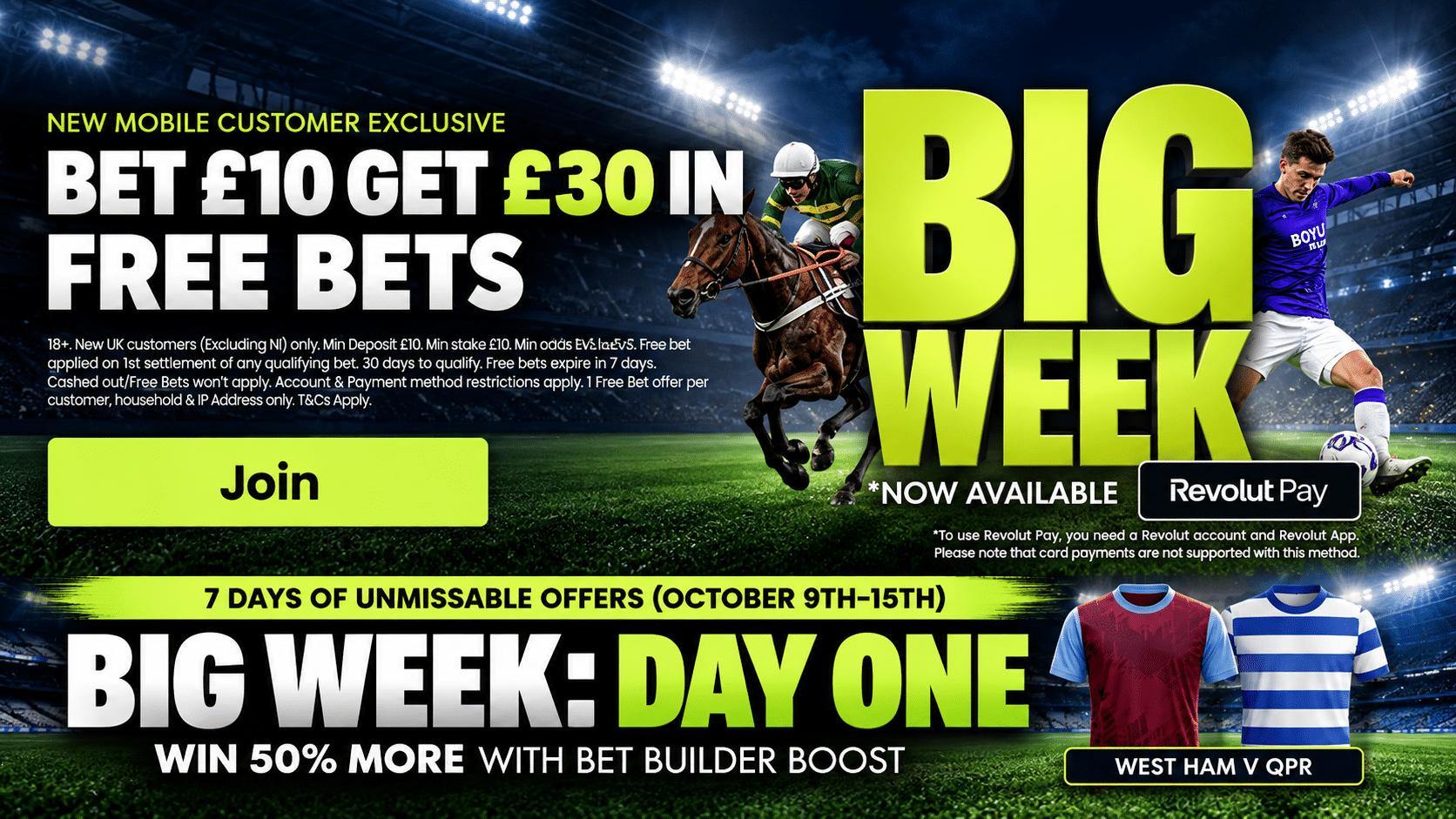 Boylesports West Ham vs QPR boost