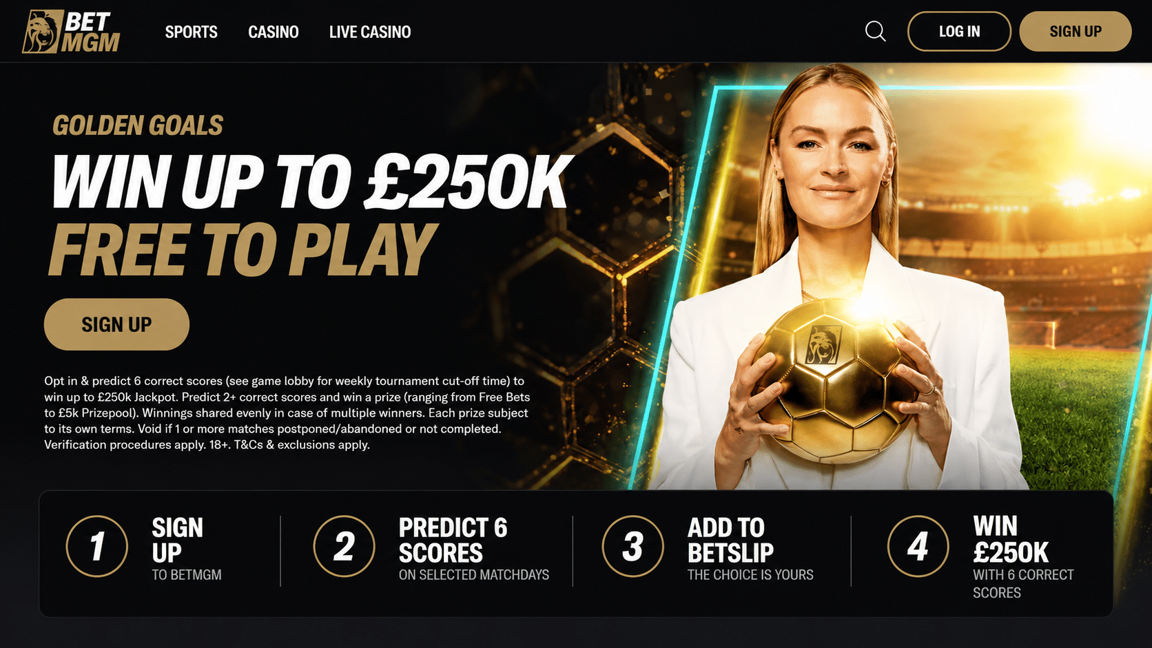 Golden Goals BetMGM Hero Banner