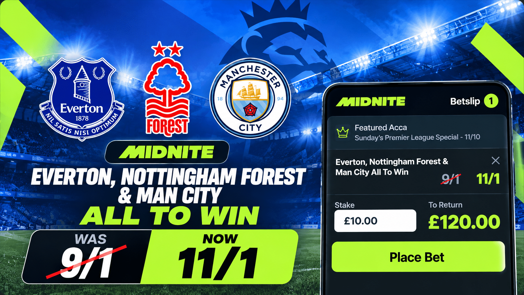 Midnite Premier League treble